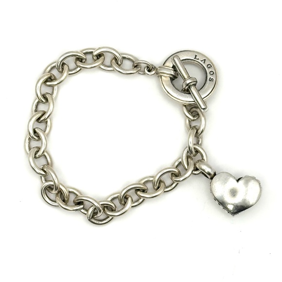LAGOS Jewelry - Lagos Sterling Silver Heart Toggle Charm Bracelet